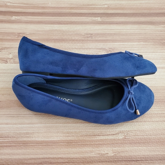 NWOB MUSSHOE Blue Microsuede Slip On Ballet Shoe - Picture 4 of 10